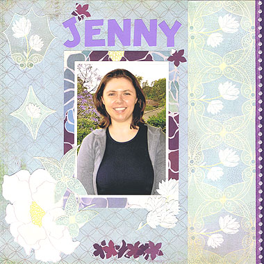 She created this scrapbooking layout using Basic Grey Wist Garden Paper Pack 